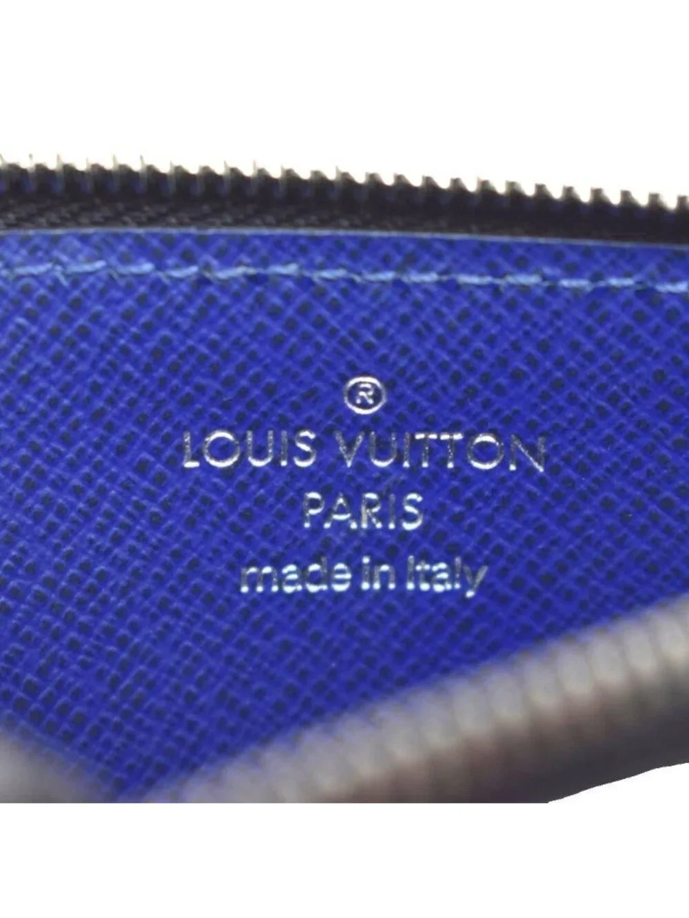 Louis Vuitton Monogram Taigarama Coin Card Holder Blue